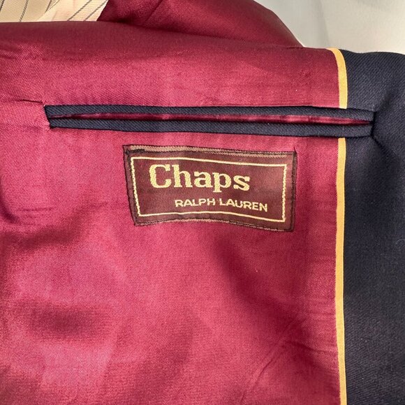 Vintage Chaps Ralph Lauren Wool Sport Coat Blazer Navy Made in Canada - Picture 5 of 16